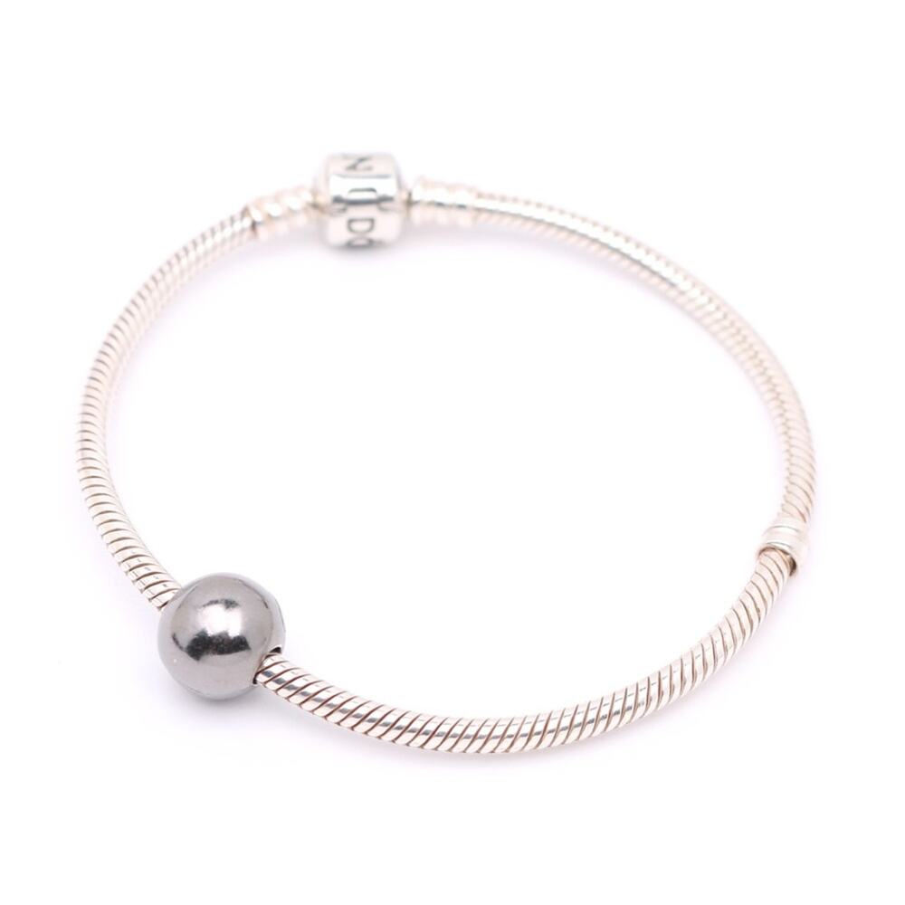 One Authentic PANDORA Sterling Silver Black Rhodium Sphere Clip - Picture 6 of 12
